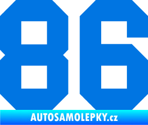 Samolepka Startovní číslo 86 modrá oceán