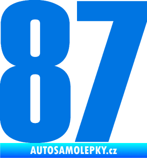 Samolepka Startovní číslo 87 typ 2       modrá oceán