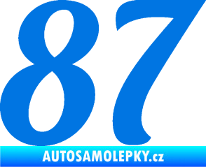 Samolepka Startovní číslo 87 typ 3   modrá oceán