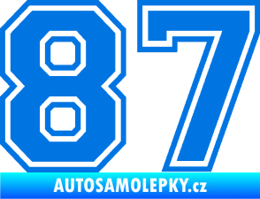 Samolepka Startovní číslo 87 typ 4 modrá oceán
