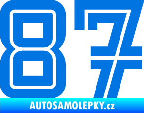 Samolepka Startovní číslo 87 typ 7 modrá oceán