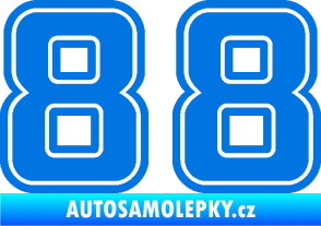 Samolepka Startovní číslo 88 typ 5 modrá oceán