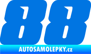 Samolepka Startovní číslo 88 typ 6 modrá oceán