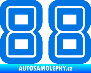 Samolepka Startovní číslo 88 typ 7 modrá oceán