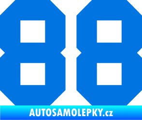 Samolepka Startovní číslo 88 modrá oceán