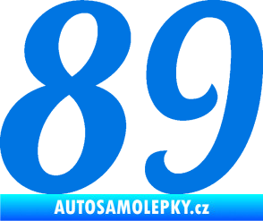 Samolepka Startovní číslo 89 typ 3  modrá oceán