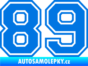 Samolepka Startovní číslo 89 typ 4 modrá oceán