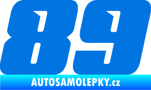Samolepka Startovní číslo 89 typ 6 modrá oceán