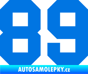 Samolepka Startovní číslo 89 modrá oceán