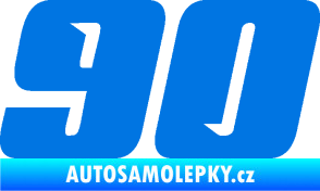Samolepka Startovní číslo 90 typ 6 modrá oceán