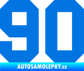 Samolepka Startovní číslo 90 modrá oceán