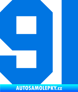Samolepka Startovní číslo 91 modrá oceán