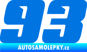 Samolepka Startovní číslo 93 typ 6 modrá oceán