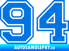 Samolepka Startovní číslo 94 typ 4 modrá oceán