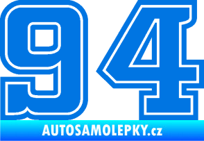 Samolepka Startovní číslo 94 typ 5 modrá oceán
