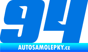 Samolepka Startovní číslo 94 typ 6 modrá oceán