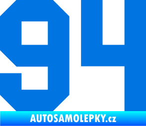 Samolepka Startovní číslo 94 modrá oceán