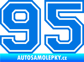 Samolepka Startovní číslo 95 typ 4 modrá oceán
