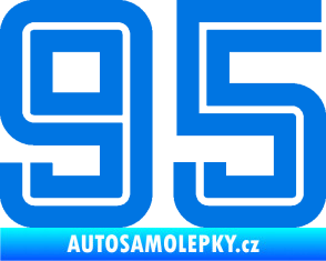 Samolepka Startovní číslo 95 typ 7 modrá oceán