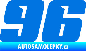 Samolepka Startovní číslo 96 typ 6 modrá oceán