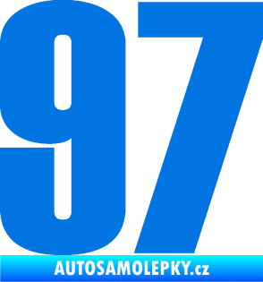 Samolepka Startovní číslo 97 typ 2 modrá oceán