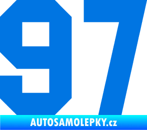 Samolepka Startovní číslo 97 modrá oceán