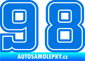 Samolepka Startovní číslo 98 typ 5 modrá oceán