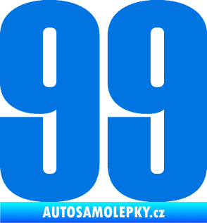 Samolepka Startovní číslo 99 typ 2      modrá oceán