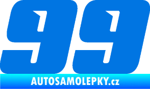 Samolepka Startovní číslo 99 typ 6 modrá oceán