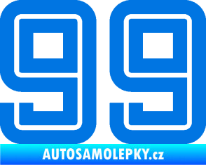 Samolepka Startovní číslo 99 typ 7 modrá oceán