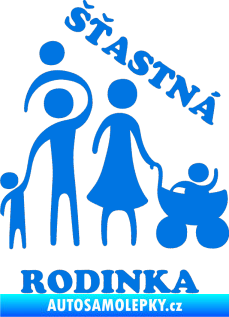 Samolepka Šťastná rodinka modrá oceán