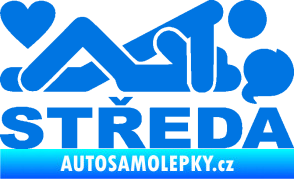 Samolepka Středa nápis modrá oceán