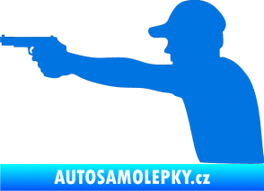 Samolepka Střelec silueta 001 levá modrá oceán