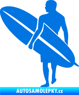 Samolepka Surfař 004 levá modrá oceán