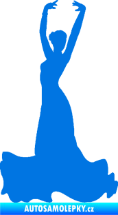 Samolepka Tanec 006 levá tanečnice flamenca modrá oceán