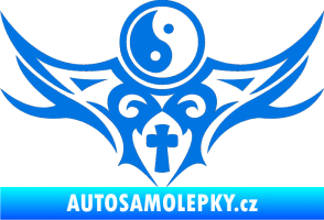 Samolepka Tetování 115 Jin a jang modrá oceán