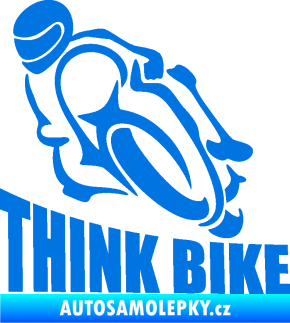 Samolepka Think bike 001 motorkář modrá oceán