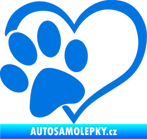 Samolepka Tlapka love levá modrá oceán