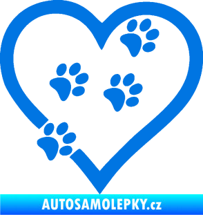 Samolepka Tlapky love 006 pravá modrá oceán