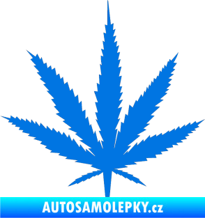 Samolepka Travka 001 lístek marihuany modrá oceán