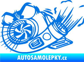 Samolepka Turbo 003 levá angry modrá oceán