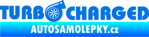 Samolepka Turbo charged nápis modrá oceán