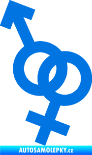 Samolepka Ty a já 001 symbol pro muže a ženu modrá oceán