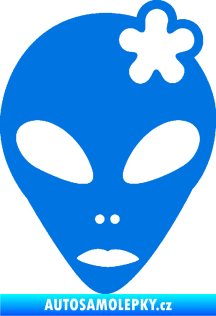 Samolepka UFO 009 slečna s kytičkou pravá modrá oceán