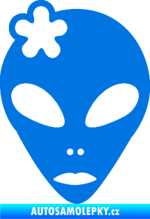 Samolepka UFO 009 slečna s kytičkou levá modrá oceán
