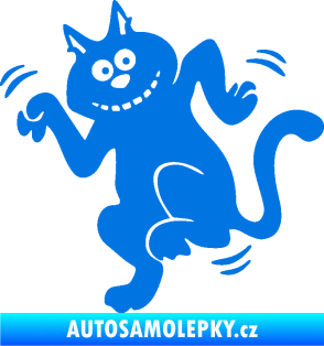 Samolepka Veselá kočka levá modrá oceán