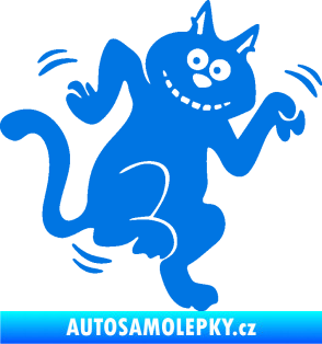 Samolepka Veselá kočka pravá modrá oceán
