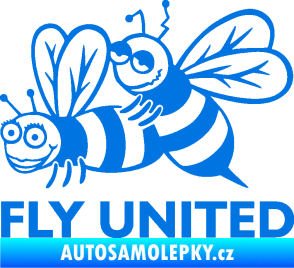 Samolepka Veselé vosy fly united levá modrá oceán
