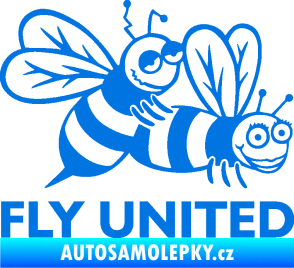 Samolepka Veselé vosy fly united pravá modrá oceán