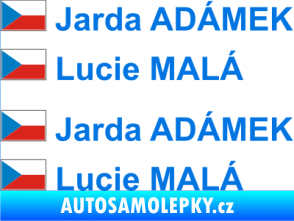 Samolepka Vlajka ČR se jménem modrá oceán